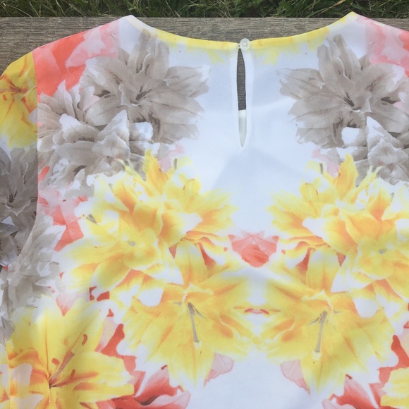 CALVIN KLEIN SHEER LAYERED FLORAL BLOUSE - Picture 5 of 6